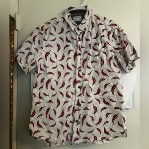 Men's Red chilli peppers button down